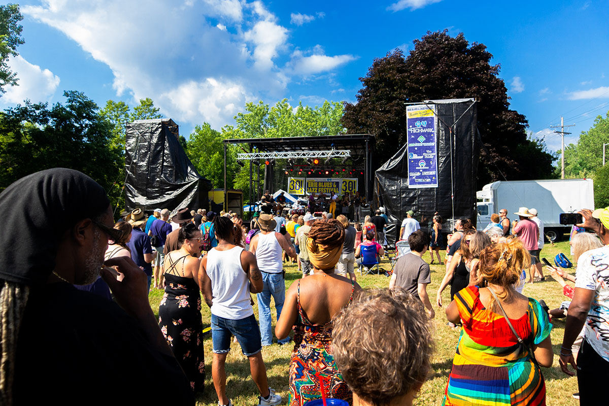 Erie Blues and Jazz crowd facing stage